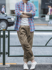 カーキ コーデュロイ スラックス