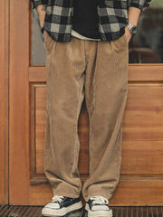 ホワイト コーデュロイ ワイドパンツ