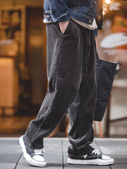 ホワイト コーデュロイ ワイドパンツ