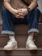 刺繍入り リネン スケートボート シューズ