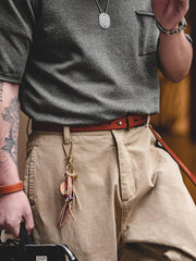 黄銅バックル なめし牛革ベルト