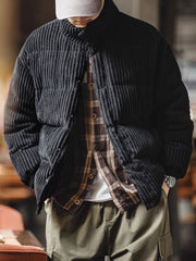 フード取り外し可 コーデュロイ ダウンジャケット