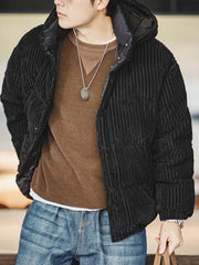 フード取り外し可 コーデュロイ ダウンジャケット