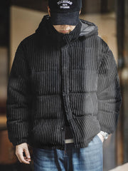 フード取り外し可 コーデュロイ ダウンジャケット