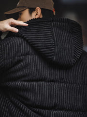 フード取り外し可 コーデュロイ ダウンジャケット