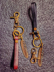 めし革 フェザーキーホルダー