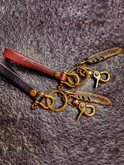 めし革 フェザーキーホルダー