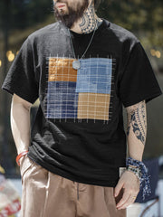 不規則な四角 パッチワーク Tシャツ