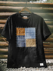 不規則な四角 パッチワーク Tシャツ