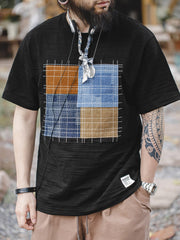 不規則な四角 パッチワーク Tシャツ