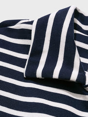 エルボーパッチ ストライプ柄 長袖Tシャツ