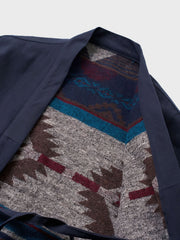 バーシブル仕様 無地xナバホ織り はんてん