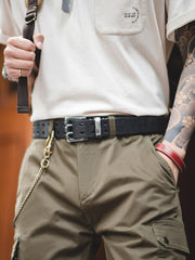 1940 ミリタリー ダブルピントップ 牛革ベルト