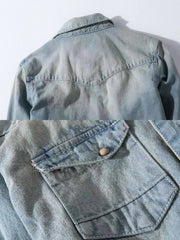 2色 ウォッシュ加工 デニムシャツ ジャケット