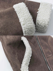 非対称襟 2WAY レザーファージャケット