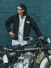 3色 防水 ナイロン バイカー ジャケット