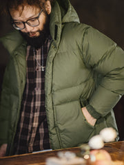 3色 ワックスサーフェス ダウンジャケット