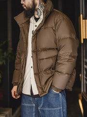 3色 ワックスサーフェス ダウンジャケット