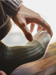 3足セット ブロックニット 中丈ソックス