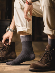 3足セット ブロックニット 中丈ソックス