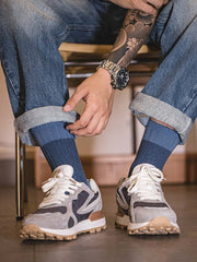 3足セット ブロックニット 中丈ソックス