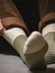 3足セット ブロックニット 中丈ソックス