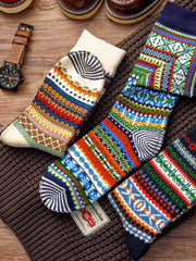 3足セット エスニック柄 厚手ソックス#PM