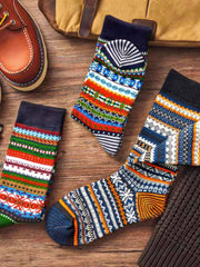 3足セット エスニック柄 厚手ソックス#PO
