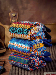 3足セット エスニック柄 厚手ソックス#PO