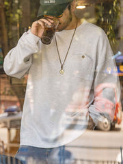 340G ワッフル柄 ポケット付き スウェット