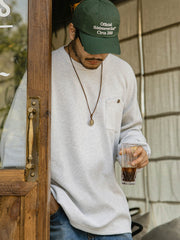 340G ワッフル柄 ポケット付き スウェット