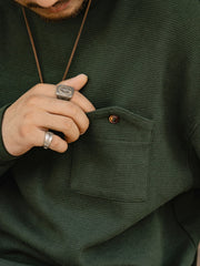 340G ワッフル柄 ポケット付き スウェット