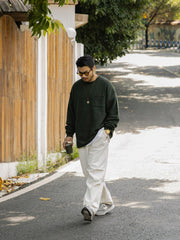 340G ワッフル柄 ポケット付き スウェット