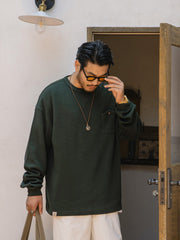 340G ワッフル柄 ポケット付き スウェット