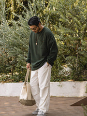 340G ワッフル柄 ポケット付き スウェット