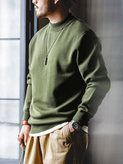 4色展開 ハーフタートルネック ニットセーター