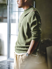 4色展開 ハーフタートルネック ニットセーター