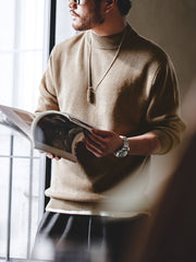 4色展開 ハーフタートルネック ニットセーター