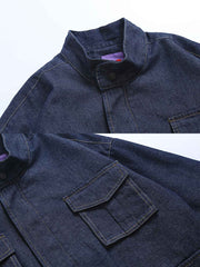 6ポケットスタンドカラー デニムジャケット