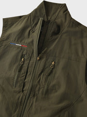 6色 刺繍入り スタンドカラー ベスト