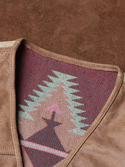 NAVAJO柄 本革 レザーウエスタン ベスト