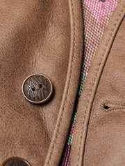 NAVAJO柄 本革 レザーウエスタン ベスト