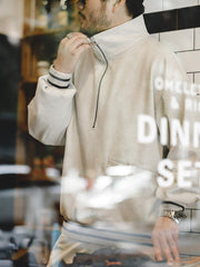 ハーフジップカラー スウェット