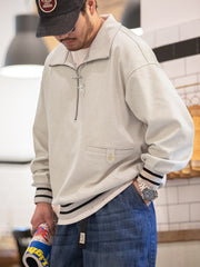 ハーフジップカラー スウェット