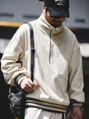 ハーフジップカラー スウェット