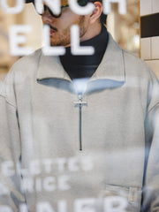 ハーフジップカラー スウェット