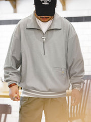 ハーフジップカラー スウェット