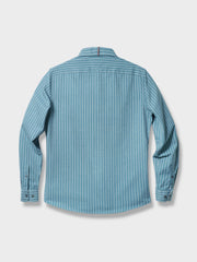 メンズ アメリカン レトロ ストライプ シャツラペル長袖