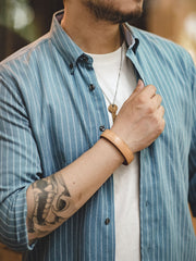 メンズ アメリカン レトロ ストライプ シャツラペル長袖