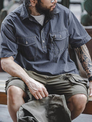 コントラストステッチシャツ